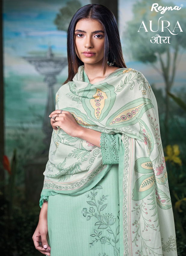 Aura By Reyna Cotton Printed Embroidery Dress Material Orders In India