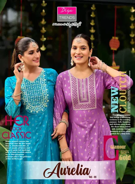 Aurelia Vol 1 By Diya Trends Rayon Anarkali Kurtis Wholesale Price In Surat
