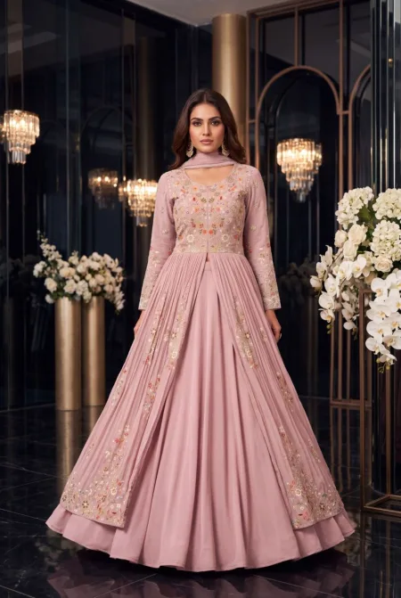 Mastani By Aurraa Additional Chinon Embroidery Indo Western Lehenga