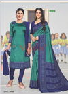 Australian Silk Printed Uniform Dress With Saree Combo Catalog
