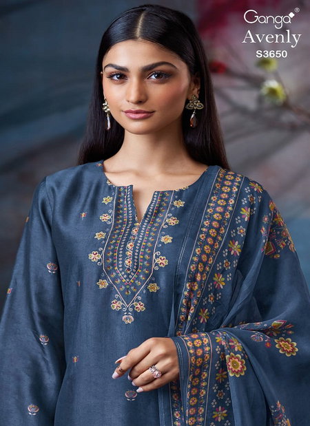 Avenly 3650 By Ganga Bemberg Russian Silk Online Salwar Kameez Wholesale