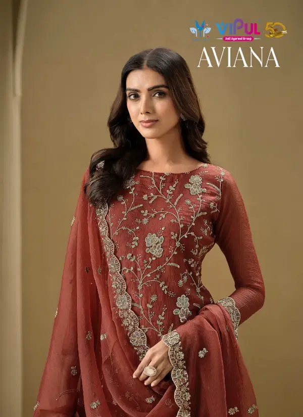 Aviana By Vipul Organza Embroidered Salwar Kameez Wholesale Price In Surat
