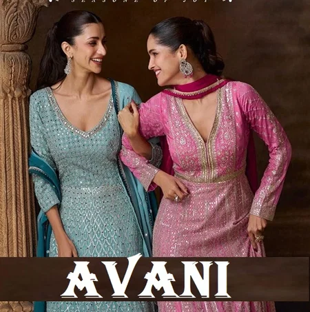Avni Super Hit 5784 To 5786 Designer Chinon Gown With Dupatta Wholesale Clothing Distributors In India  