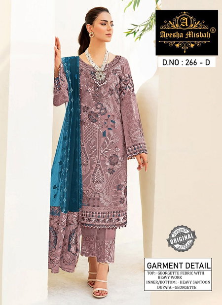 Ayesha Misbah 266 Georgette Embroidery Pakistani Suits Wholesale Shop In Surat
