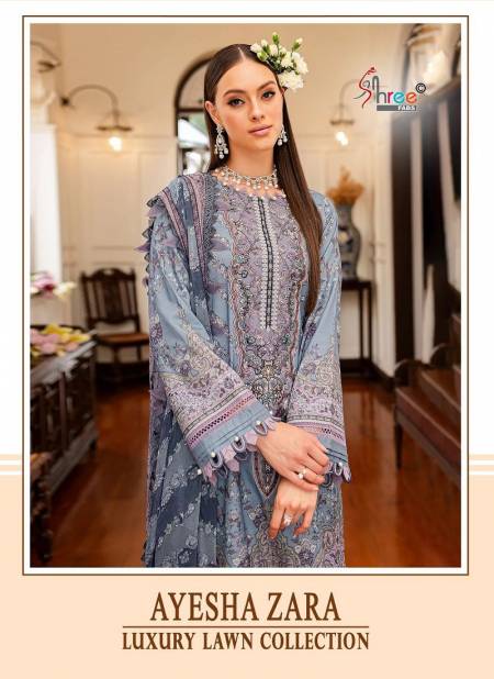 Ayesha Zara Luxury Lawn Collection By Shree Embroidery Patch Cotton Pakistani Suits Wholesale Online
 Catalog