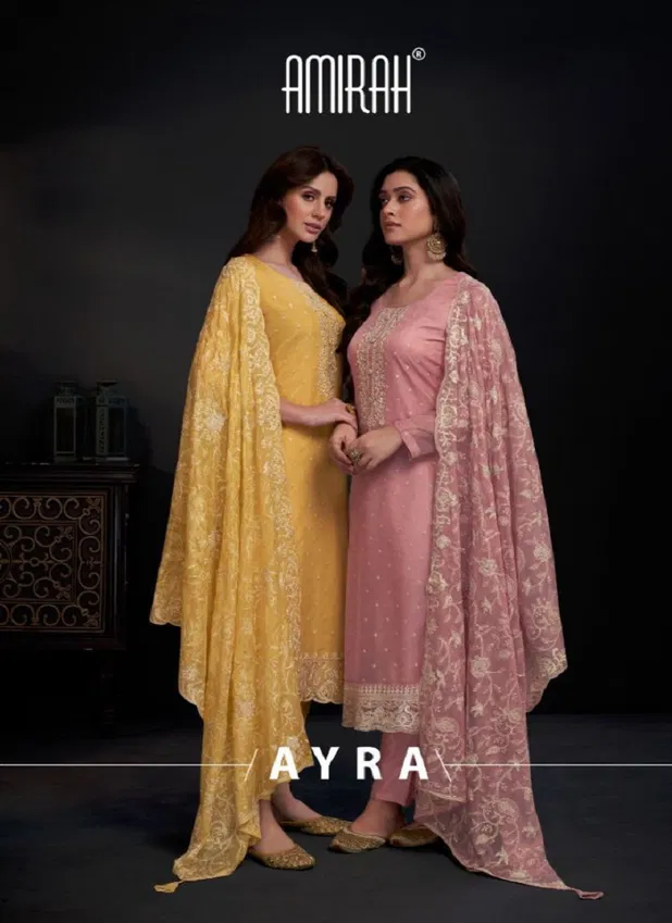 Ayra By Amirah Organza With Embroidery Designer Salwar Suits Wholesale Price In Surat