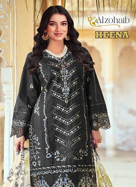 Az Heena By Alzohaib Cotton Dupatta Wholesale Pakistani Suits In India