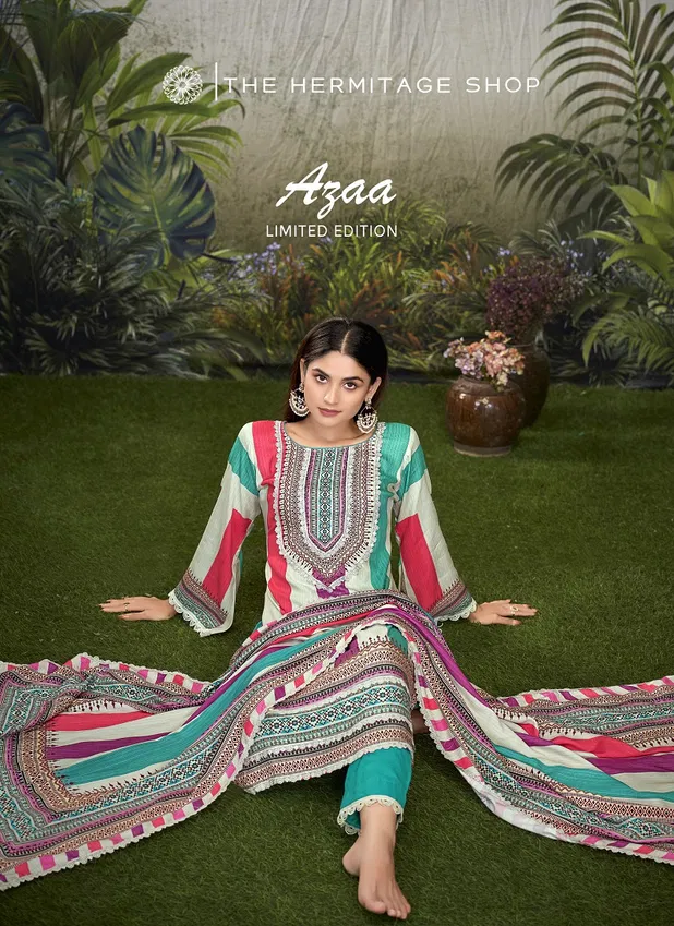 Azaa Vol 2 By The Hermitage Shop Viscose Cotton Dress Material Wholesale Online