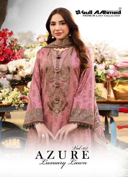 Azure Vol 3 By Gull A  Ahmed Lawn Printed Dress Material Wholesale Online
