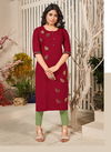 Baanvi Manasha 1 Fancy Ethnic Wear Rayon Embroidery Designer Kurti Collection