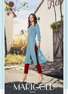 Baanvi Marigold 1 Latest fancy Designer Heavy Rayon Straight Cut Kurti Collection
