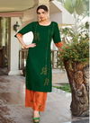 Baanvi Reeva 1 Heavy Ethnic Wear Cotton With Embroidery Kurti With Palazzo Collection