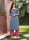 Baanvi Yuvika 1 Silk Linning With Work Ethnic Wear Kurtis With Bottom Collection
