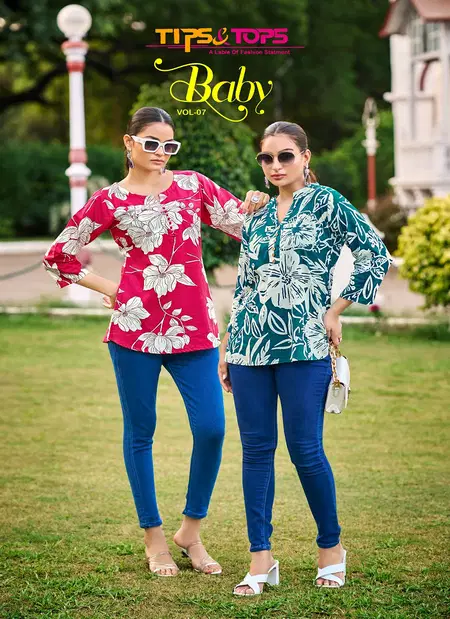 Baby Vol 7 By Tips And Tops Rayon Printed Western Ladies Tops Wholesale Online
