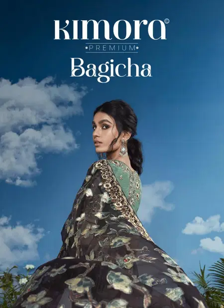 Bagicha By Kimora Brasso Designer Printed Party Wear Sarees Wholesale Shop In Surat Catalog