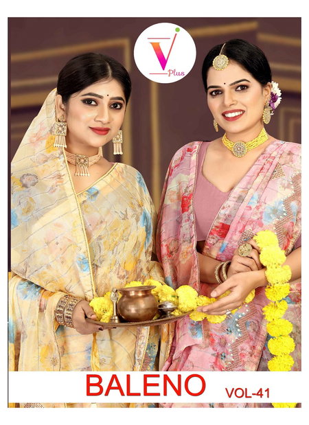 Baleno Vol 41 By Vallabhi Printed Designer Organza Sarees Wholesale Price In Surat