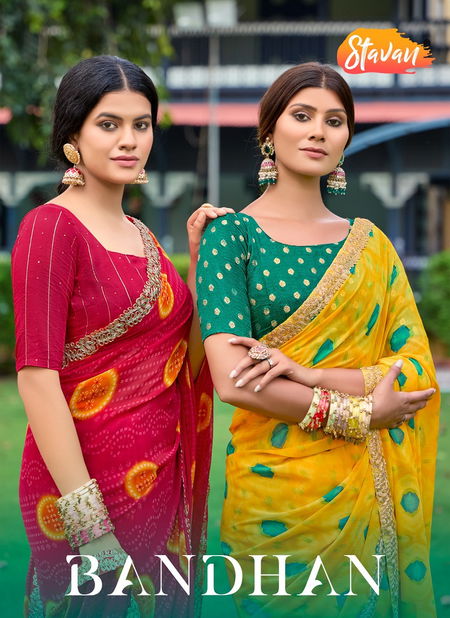 Bandhan By Stavan Weightless Embroidered Sarees Wholesale In India Catalog