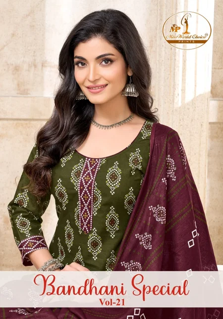 Bandhani Vol 21 By Miss World Cotton Readymade Patiyala Dress