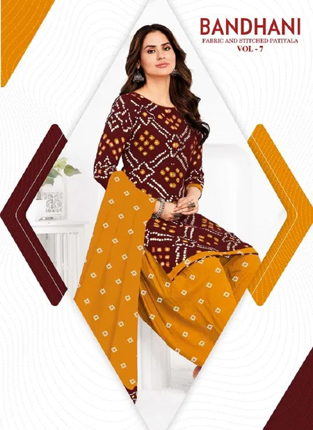 Bandhani Vol 7 By Ganpati Bandhani Printed Cotton Readymade Dress  Orders In India Catalog