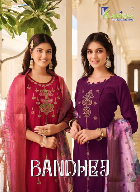 Bandhej By Karissa Designer Kurti With Bottom Dupatta Exporters in India Catalog