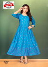 Barfi Vol 1 By Golden 101 To 108 Flaired Printed Kurtis Wholesale Clothing Suppliers In India
