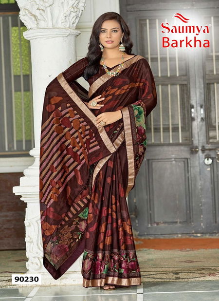 Barkha By Saumya Chinon Viscose Printed Sarees Suppliers In India Catalog