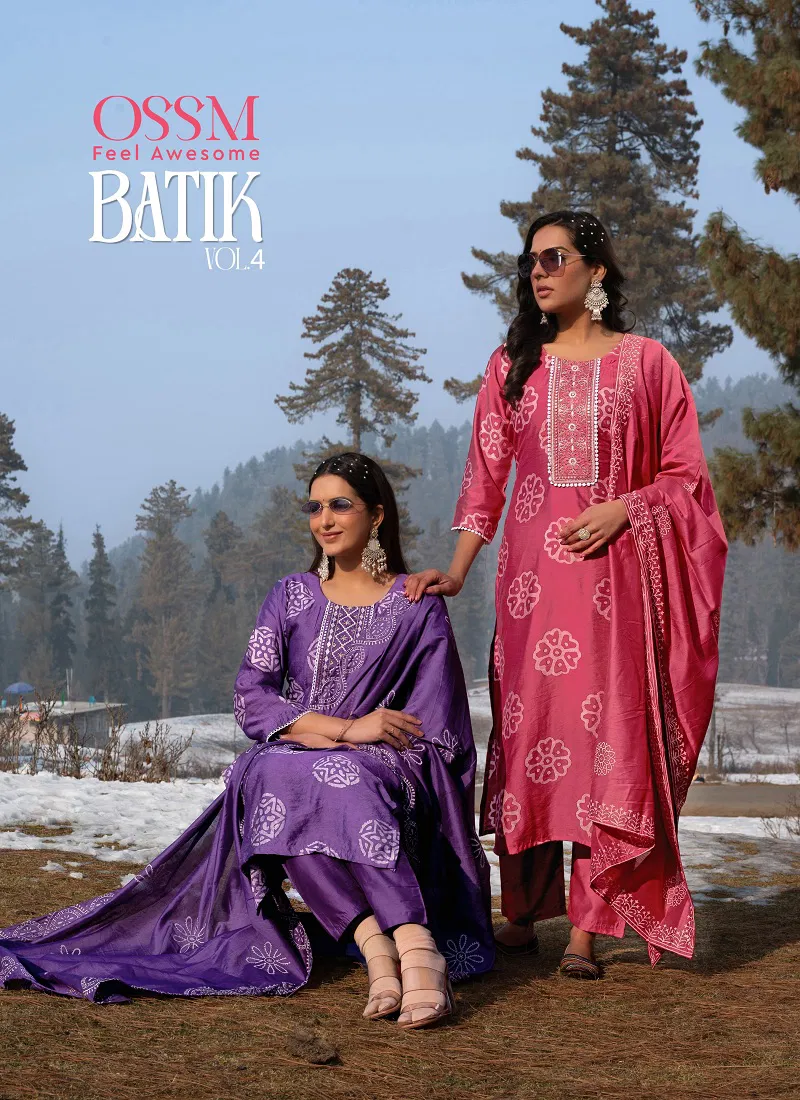 Batik Vol 4 By Ossm Chanderi Printed Kurti With Bottom Dupatta Suppliers In India Catalog