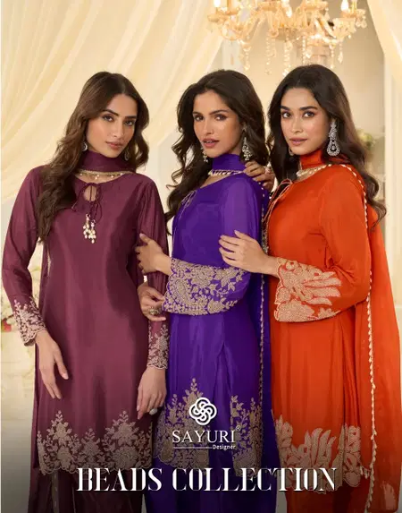Beads By Sayuri Chinon Silk Ladies Readymade Suits Wholesale Market In Surat
