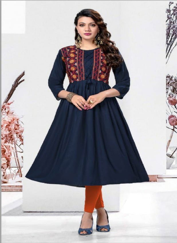 Beauty Queen Ananya Fancy Ethnic Wear Rayon Printed Anarkali Kurti Collection