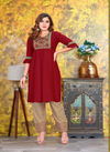 Beauty Queen Golden Dairies Ethnic Wear Rayon Kurti With Pant Collection