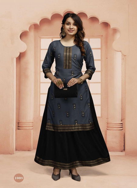 Beauty Queen Kritika 2 Designer Festive Wear Rayon Anarkali Kurti With Bottom Collection Catalog