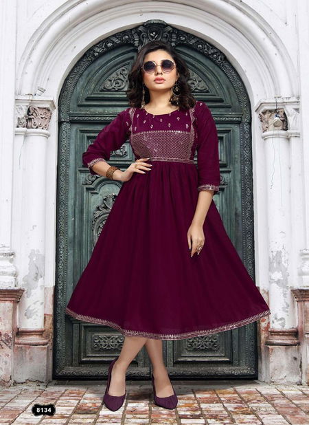 Beauty Queen Prisha Fancy Designer Ethnic Wear Rayon Anarkali Kurti Collection Catalog