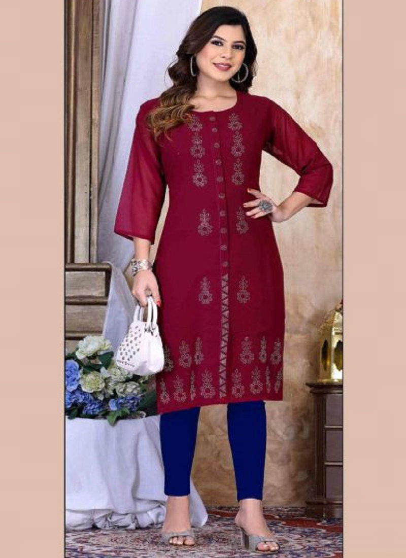 Beauty Queen Retro Ethnic Wear Georgette Wholesale Kurti Collection