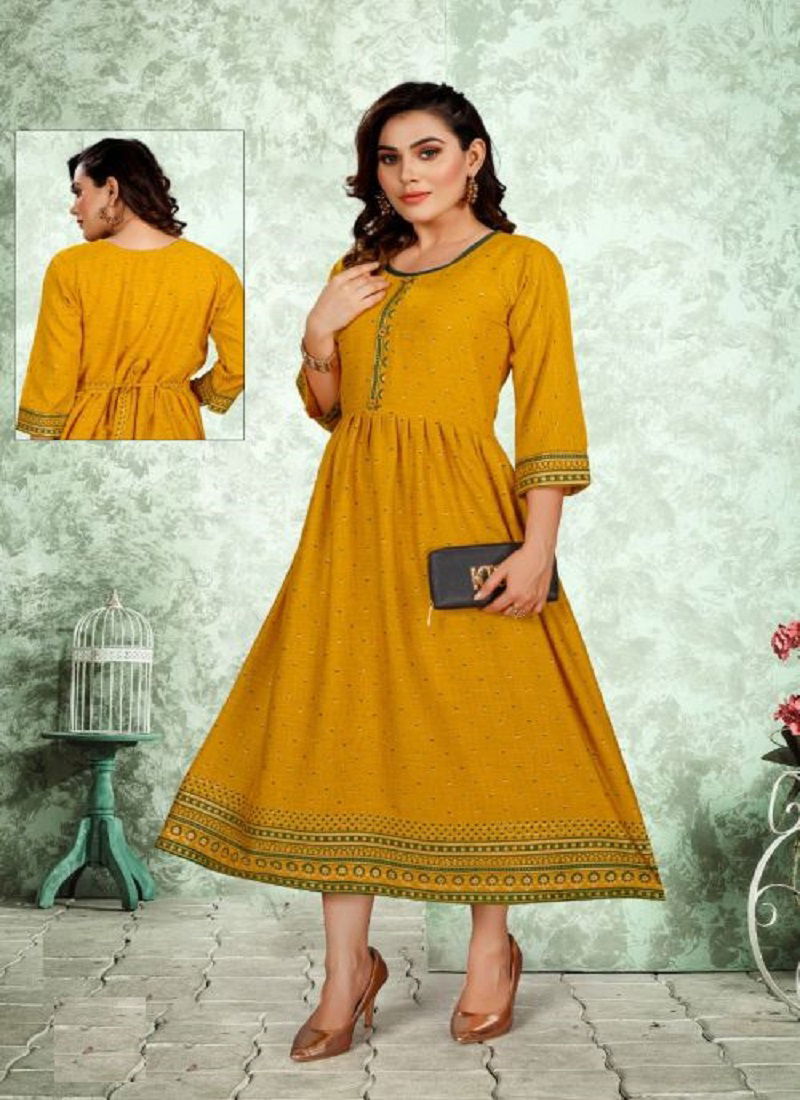 Beauty Riddhi 1 Rayon Ethnic Wear Wholesale Kurti Collection 