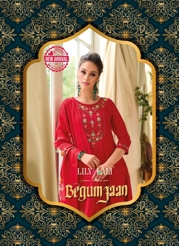 Begum Jaan By Lily And Lali Vichitra Silk Anarkali Kurti With Bottom Dupatta Wholesale Online