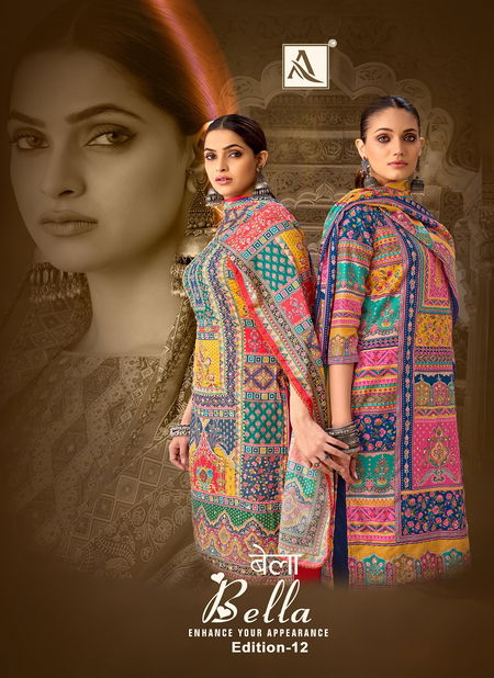 Bella 12 By Alok Suit Muslin Printed Dress Material Suppliers In Mumbai Catalog