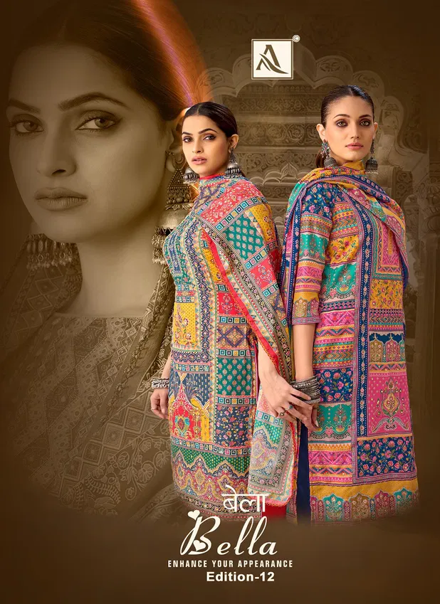 Bella 12 By Alok Suit Muslin Printed Dress Material Suppliers In Mumbai