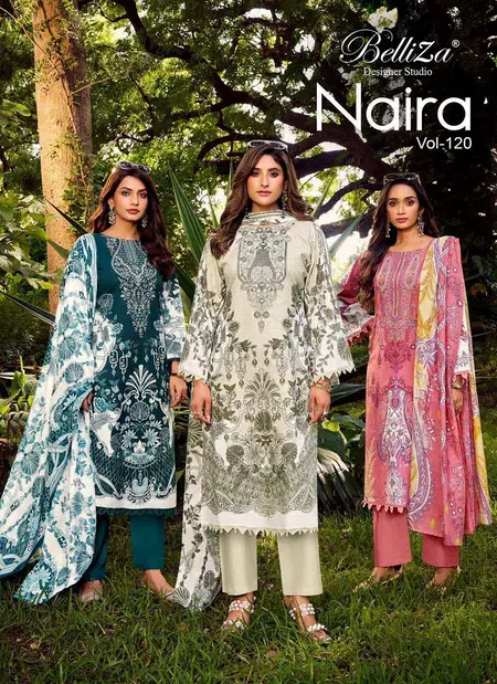 Naira Vol 120 By Belliza Pure Cotton Online Dress Material Wholesale
