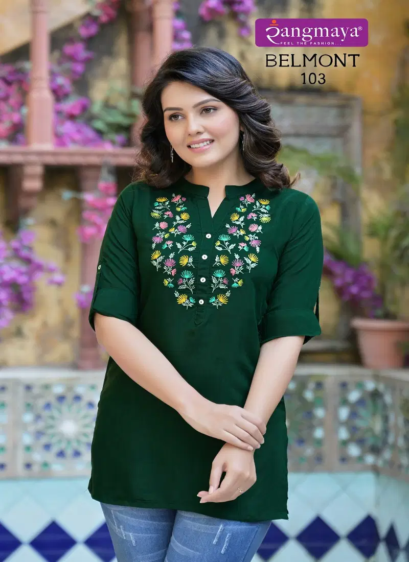 Belmont By Rangmaya Fancy Tunic Ladies Top Wholesale Shop In Surat Catalog