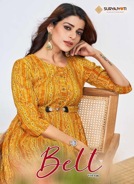 Belt Vol 8 By Suryajyoti Rayon Printed Designer Kurti Suppliers In India
