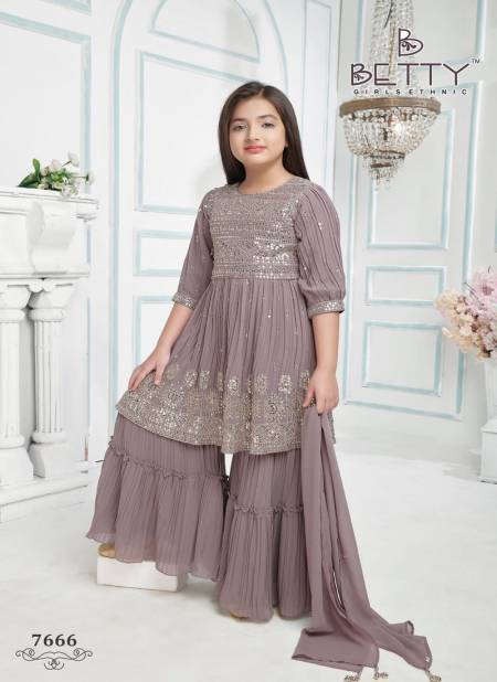 Betty 7666 Designer Girls Wear Sharara Suits Catalog
