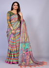 Bhargavi Pure Linen Printed Sarees Catalog