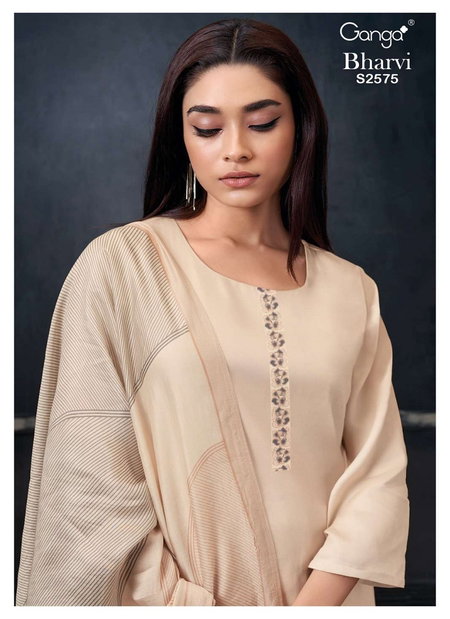 Bharvi 2575 By Ganga Heavy Cotton Silk Plain Dress Material Wholesale Shop In Surat