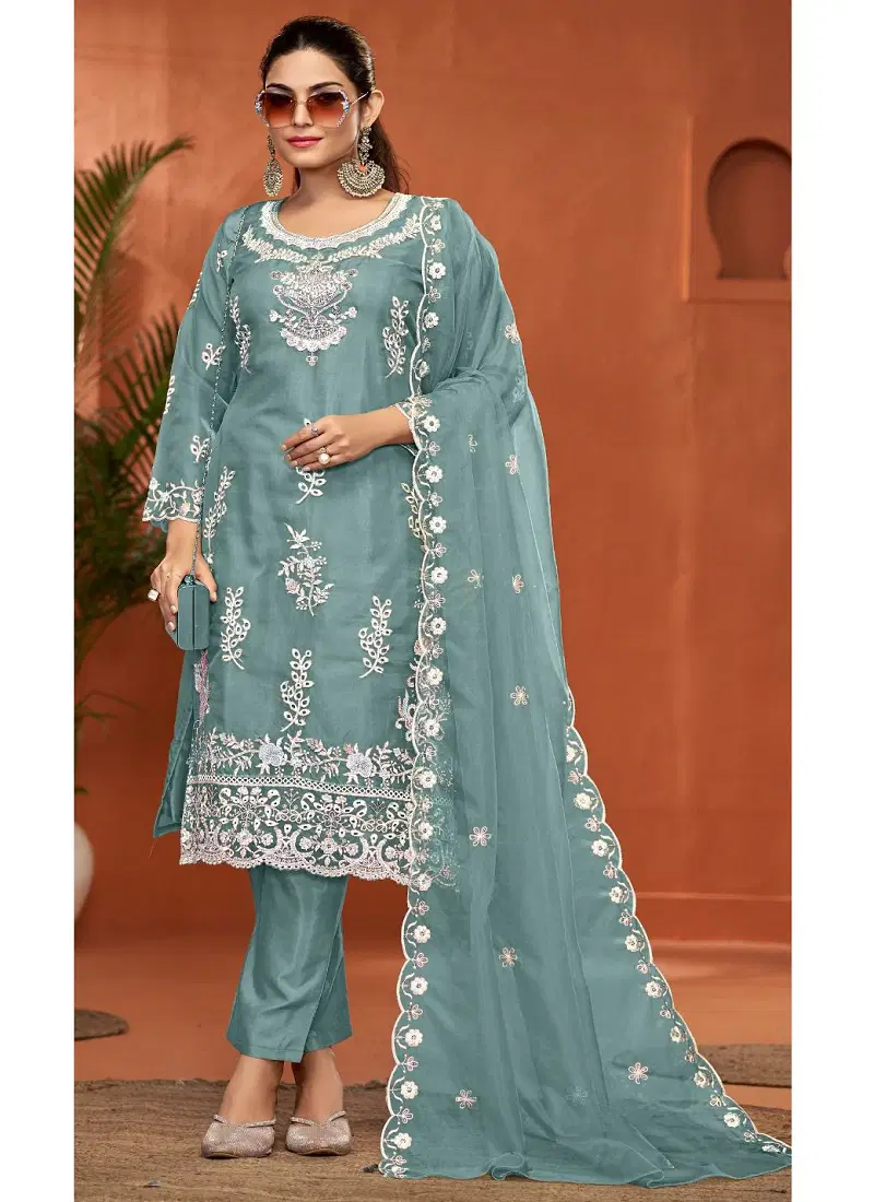 Bilqis B 119 A To D Organza Pakistani Suits Exporters In India Catalog