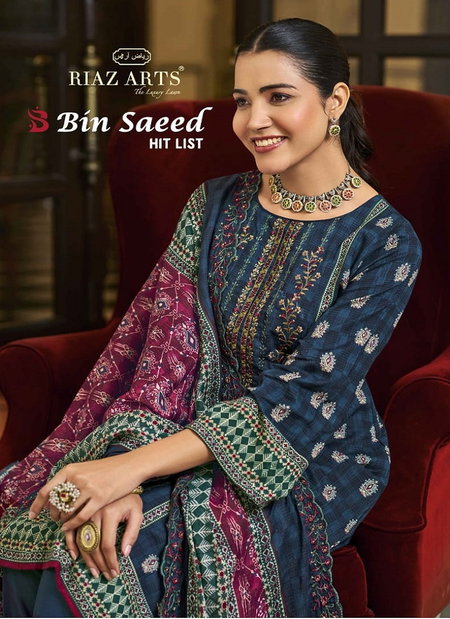 Bin Saeed Hit List By Riaz Arts Cotton Printed Dress Material Wholesale Online