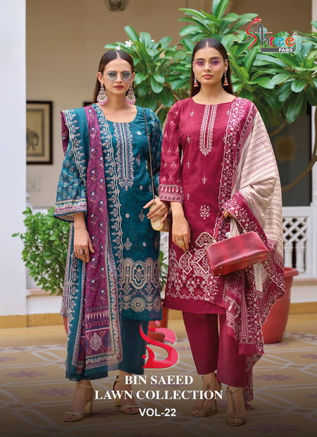 Bin Saeed Lawn Collection Vol 22 By Shree Cotton Online Pakistani Salwar Kameez Wholesale