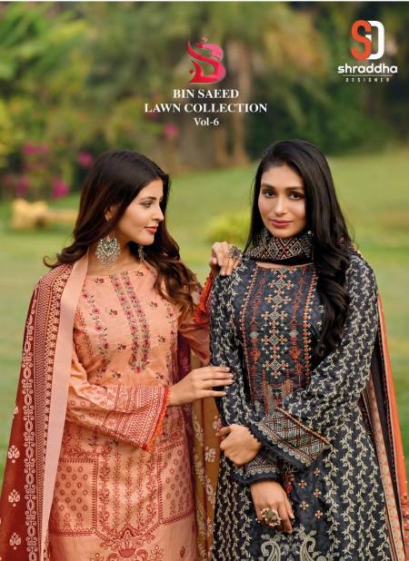 Bin Saeed Lawn Vol 6 By Shraddha Cotton Pakistani Suits Wholesale Exporters In India Catalog