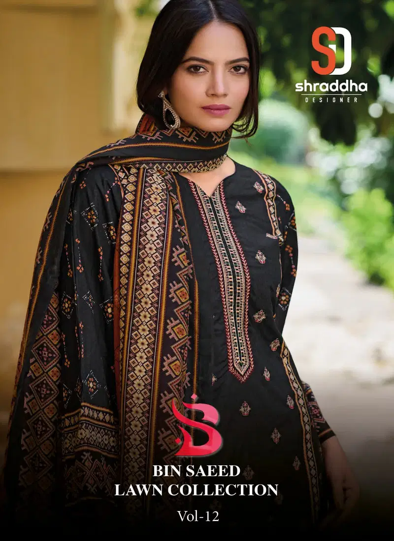 Bin Saeed Vol 12 By Shraddha Designer Cotton Dress Material Wholesale In India Catalog