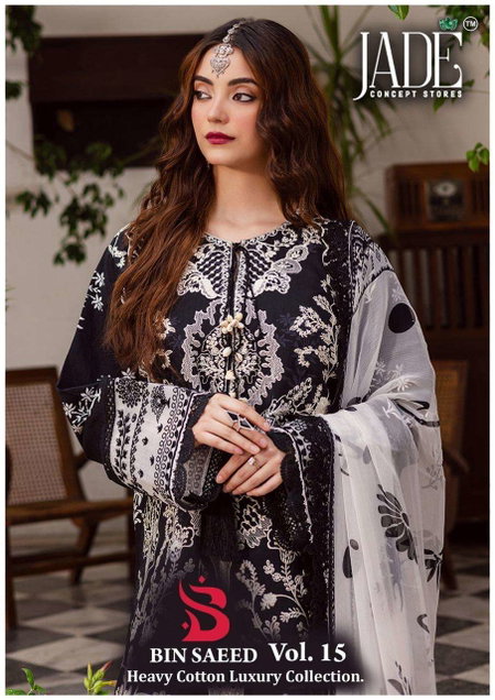 Bin Saeed Vol 15 By Jade Lawn Karachi Kurti With Bottom Dupatta Suppliers In India