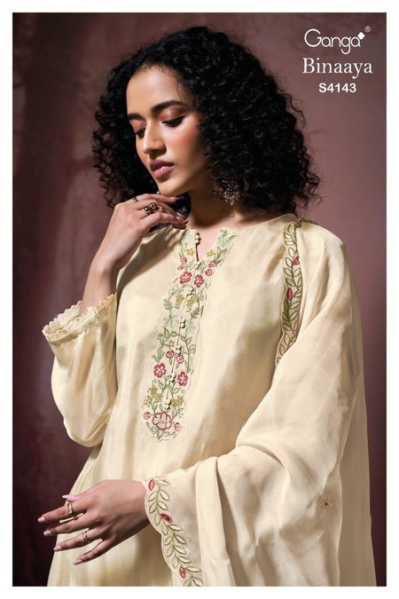 Binaaya 4143 By Ganga Habutai Silk Wholesale Designer Salwar Suits In India